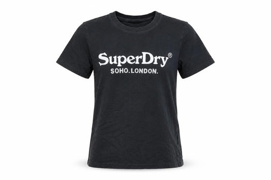 Superdry Womens Black Cotton Short Sleeve Crew Neck T-Shirt S