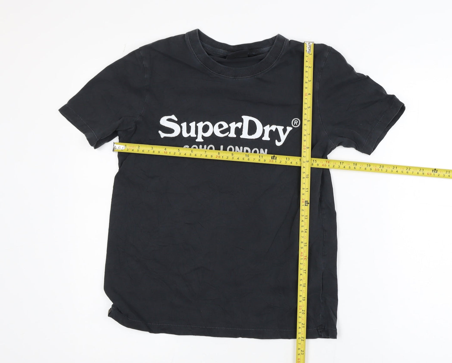 Superdry Womens Black Cotton Short Sleeve Crew Neck T-Shirt S