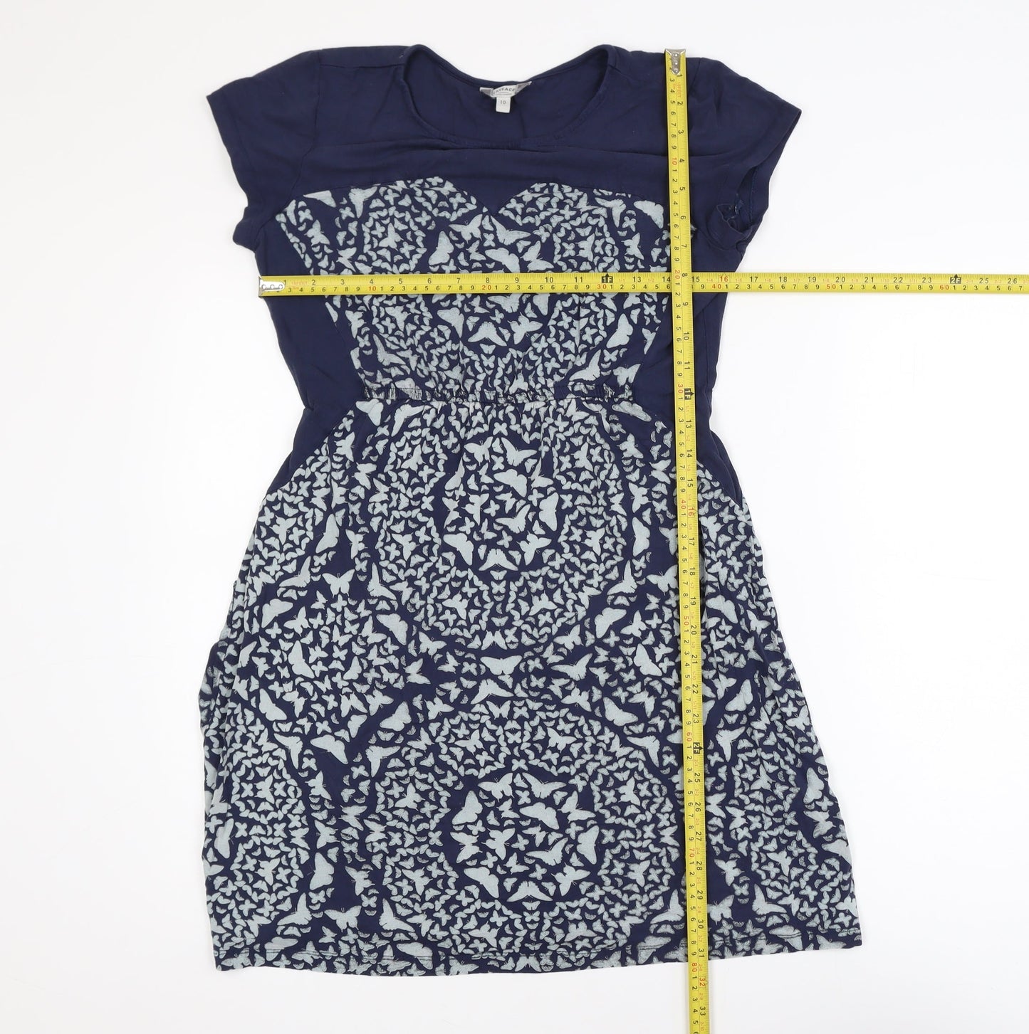FatFace Women's Blue Floral Fit & Flare Dress Size 10