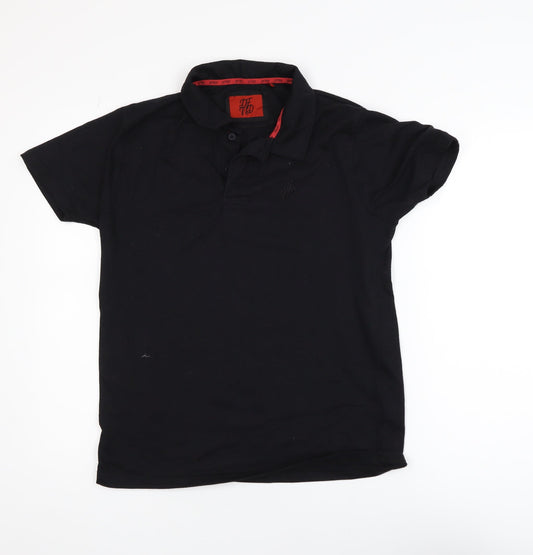 DFND Men’s Black Polo Shirt Medium Cotton Blend Logo
