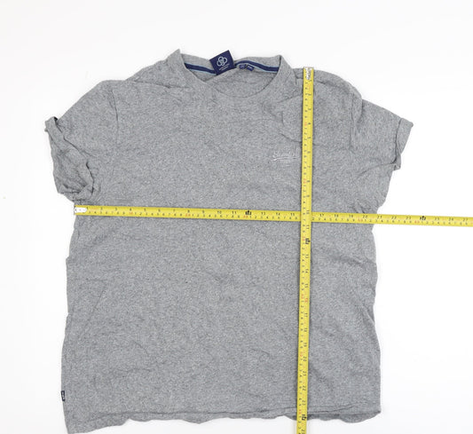 Superdry Men's Grey 2XL Organic Cotton Crew Neck T-Shirt