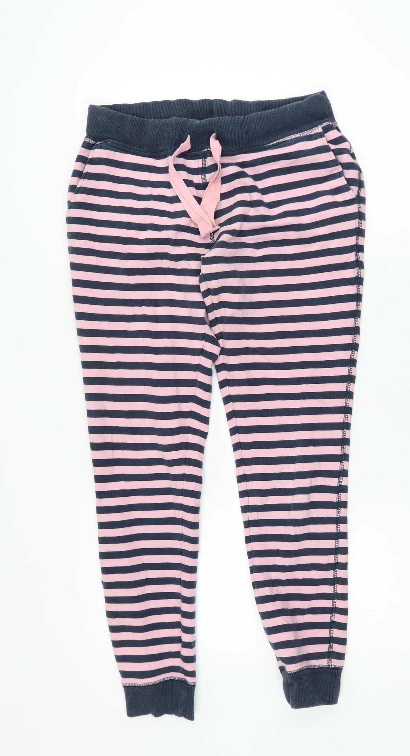 Jack Wills Women's Pink Striped Jogger Trousers Size 8