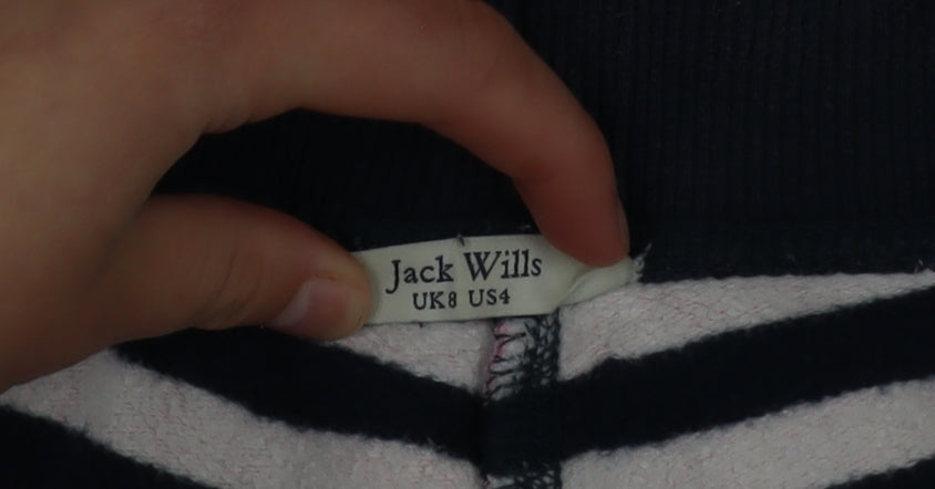 Jack Wills Women's Pink Striped Jogger Trousers Size 8