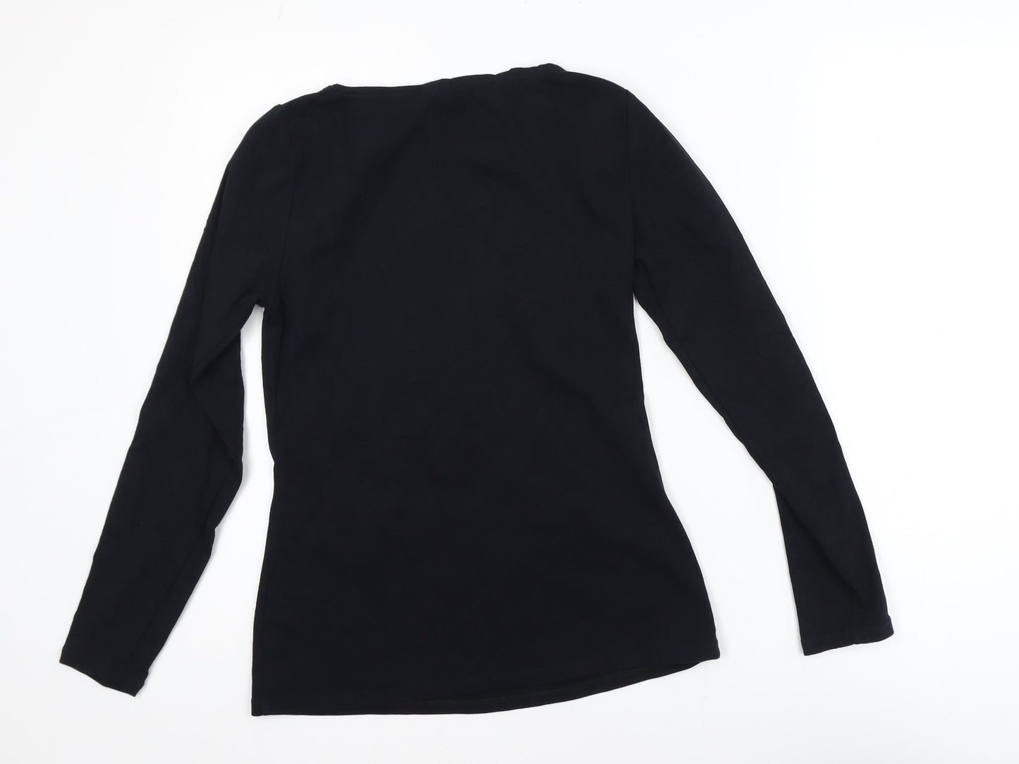 Boden Women’s Black Long Sleeve Boat Neck Cotton Top Size S