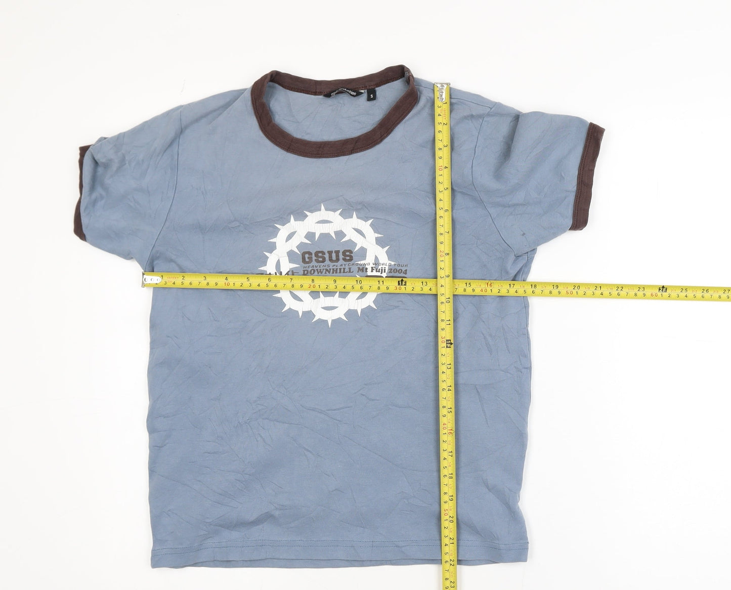 Gsus Industries Women Blue Ringer T-Shirt Size S Casual Jersey
