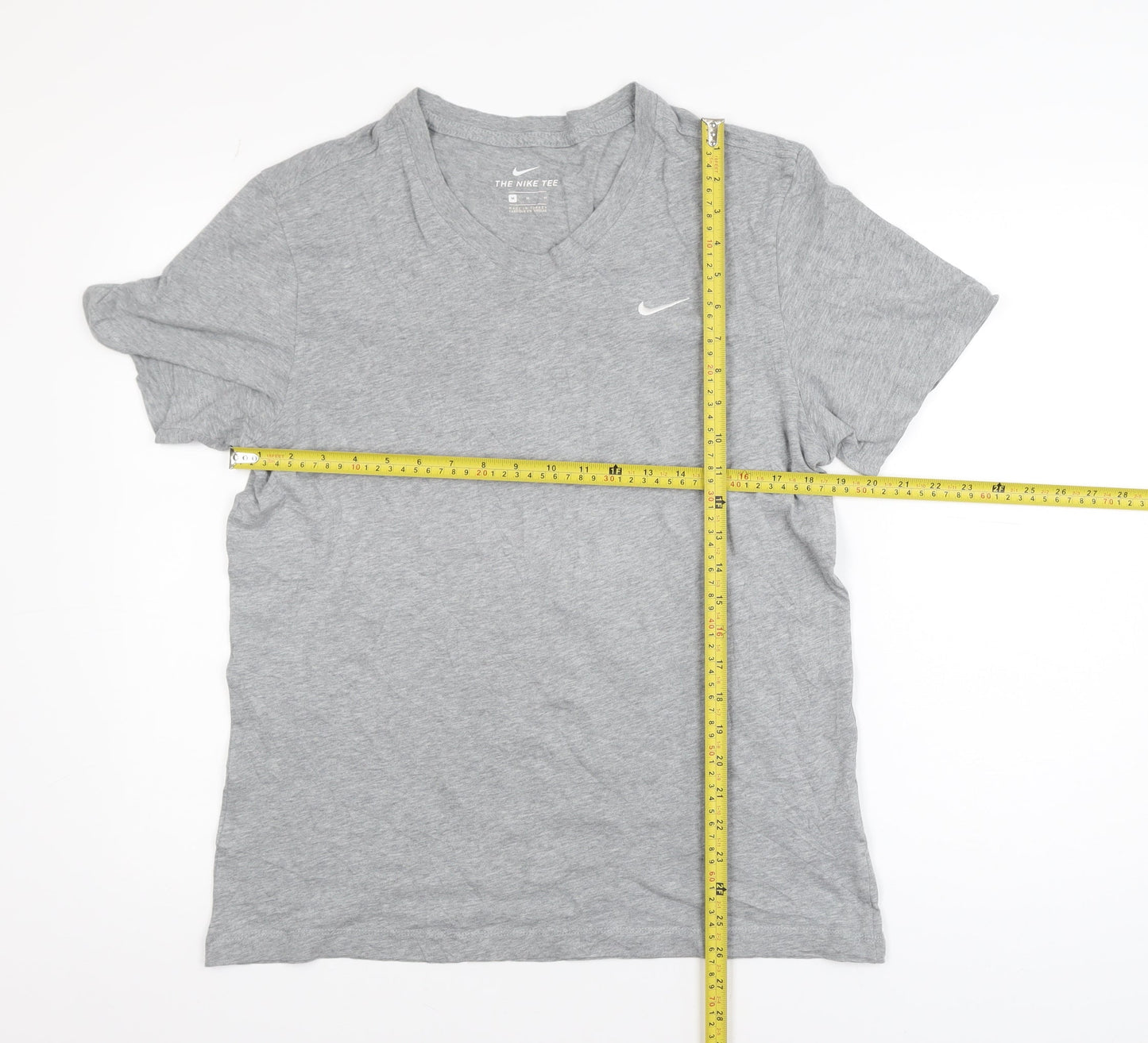 Nike Men's Grey Crew Neck Short Sleeve Cotton T-Shirt Size M