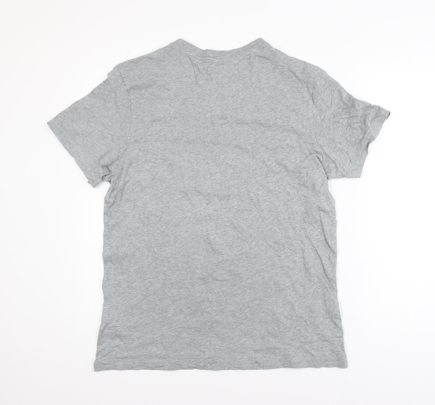 Nike Men's Grey Crew Neck Short Sleeve Cotton T-Shirt Size M