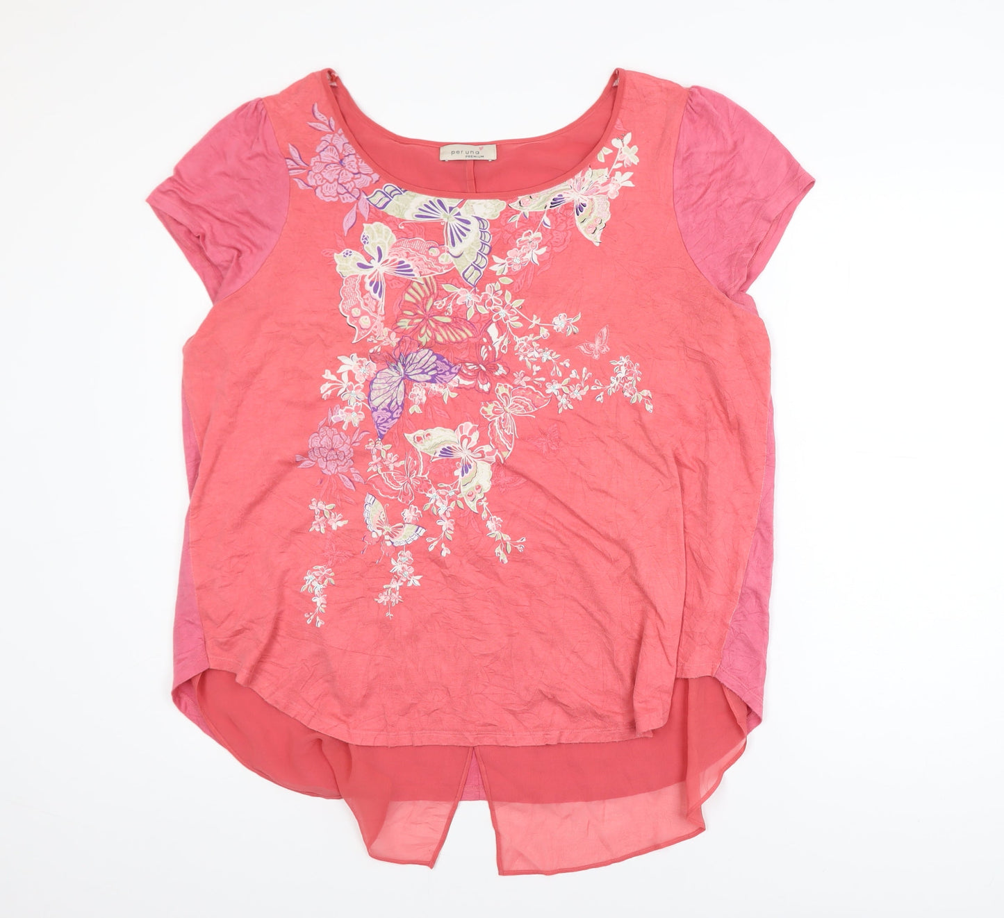 Marks and Spencer Women’s Pink Floral Butterfly Short Sleeve T-Shirt Size 22