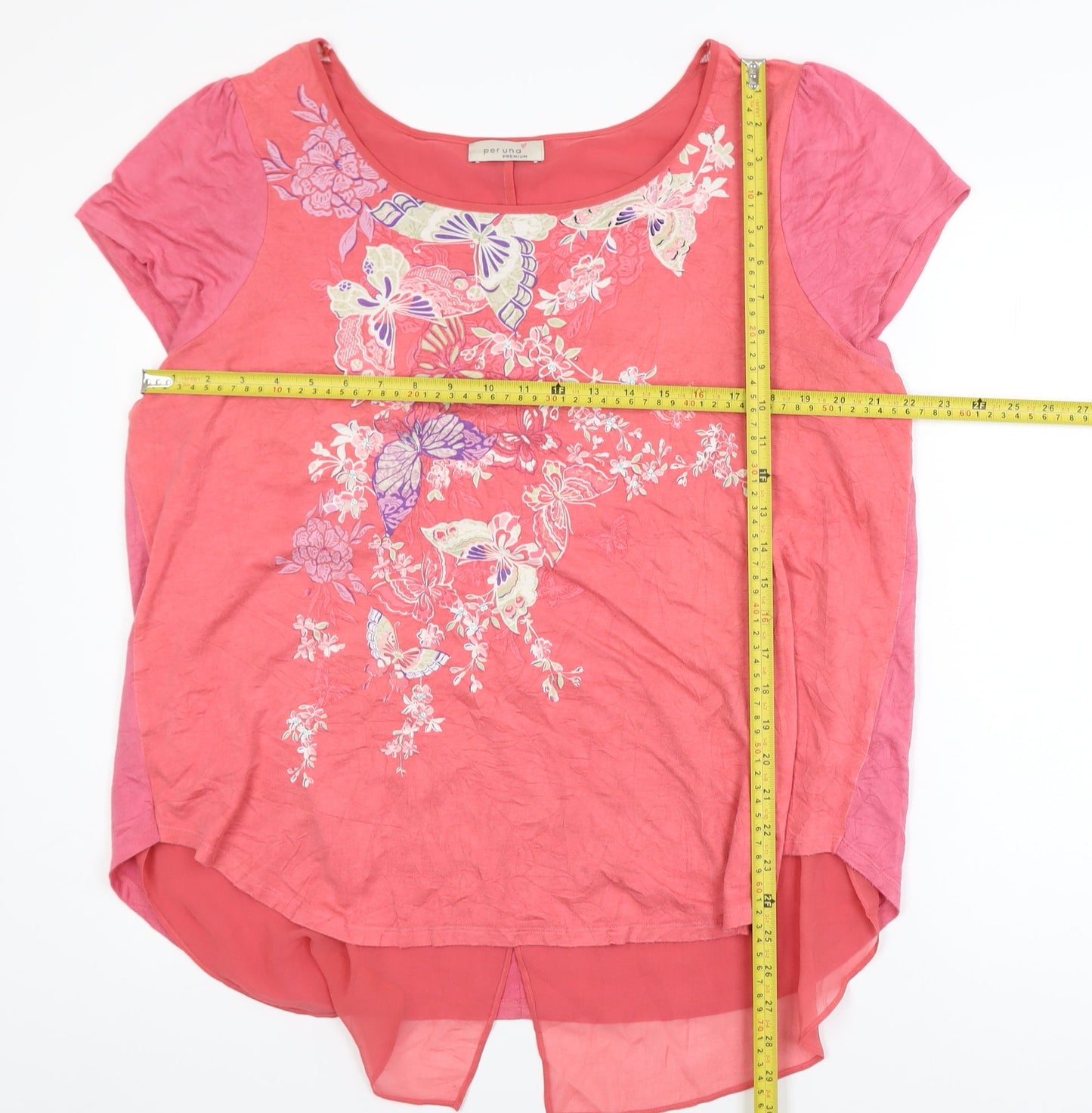 Marks and Spencer Women’s Pink Floral Butterfly Short Sleeve T-Shirt Size 22