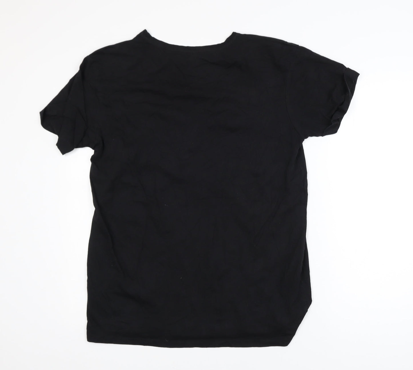 New Look Women's Black Animal Print Rhinestone T-Shirt Size 16