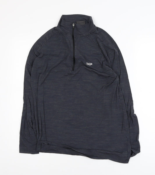 MP Men's Black Medium 1/4 Zip Lightweight Athletic Track Jacket