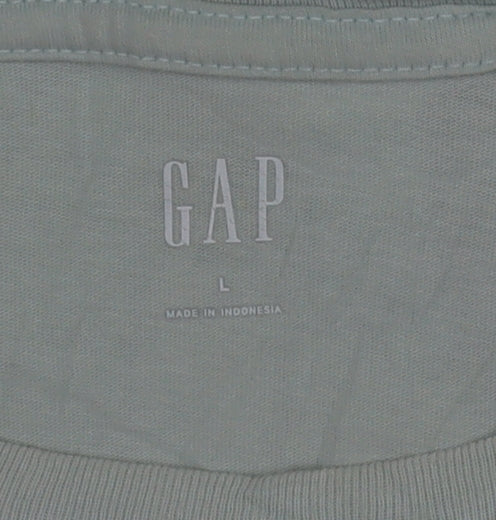 GAP Women's Green Cotton Short Sleeve Graphic T-Shirt Size L