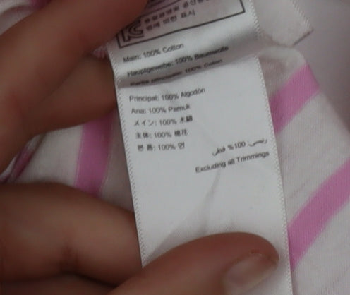Joules Women Pink White Striped Long Sleeve Cotton T-Shirt Size 14