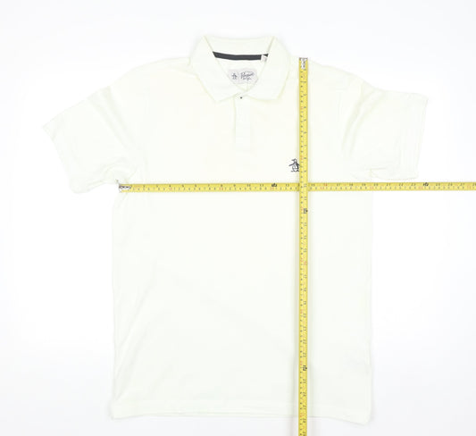 Original Penguin Men’s Ivory Cotton Polo Shirt Size L