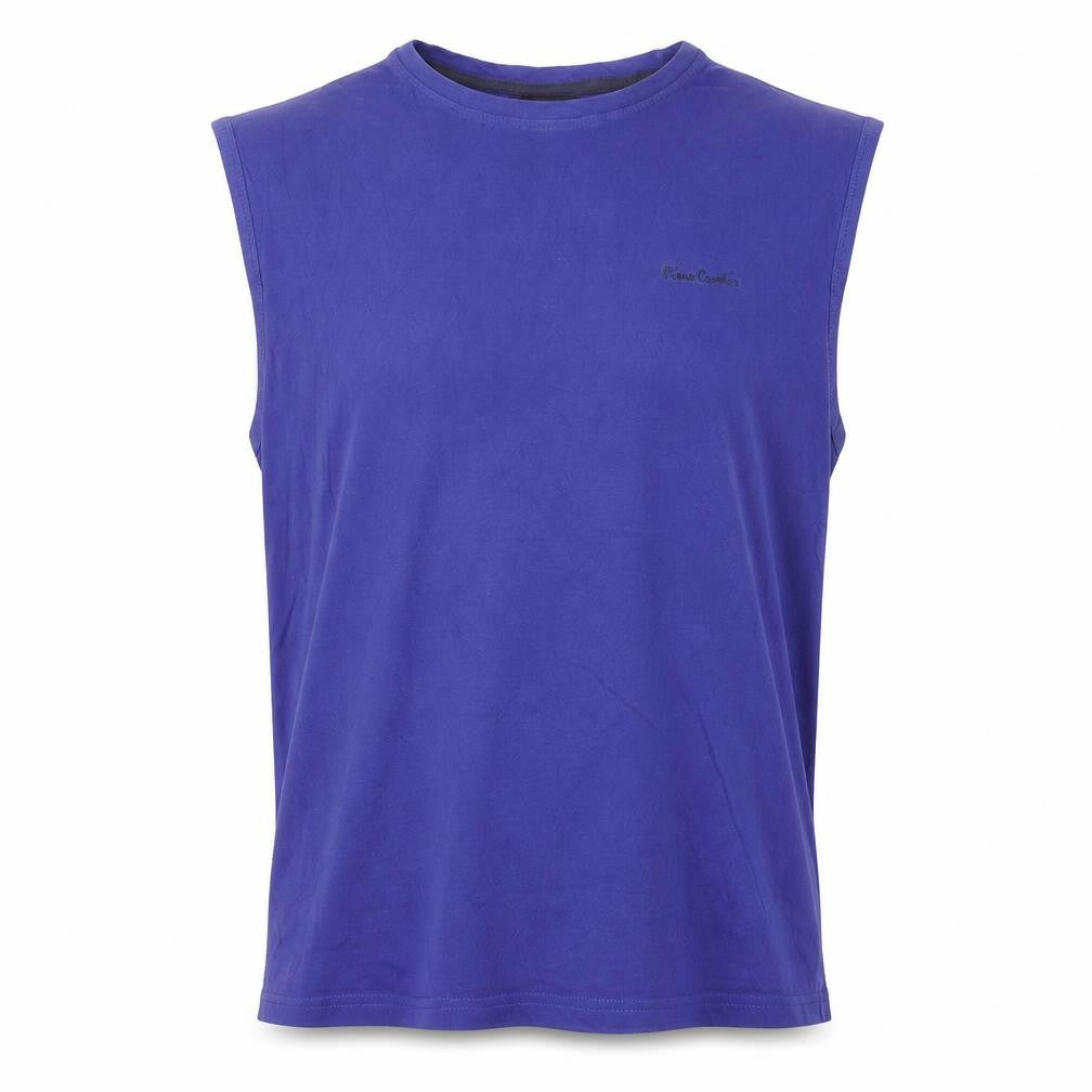 Pierre Cardin Men's Blue 2XL Sleeveless Cotton Top