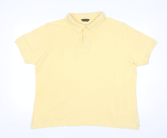 Marks and Spencer Blue Harbour Men's Yellow Cotton Polo Shirt XL