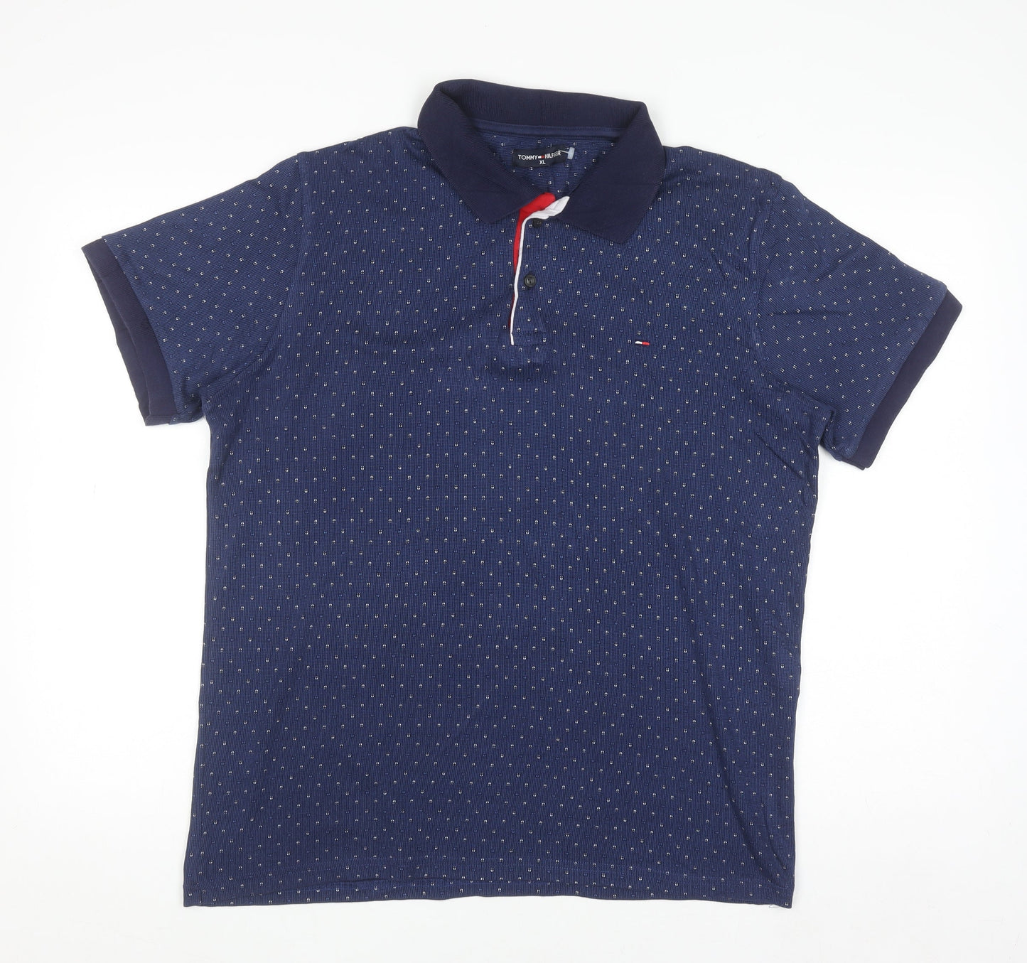 Tommy Hilfiger Men's Blue XL Cotton Polo Shirt Classic Fit