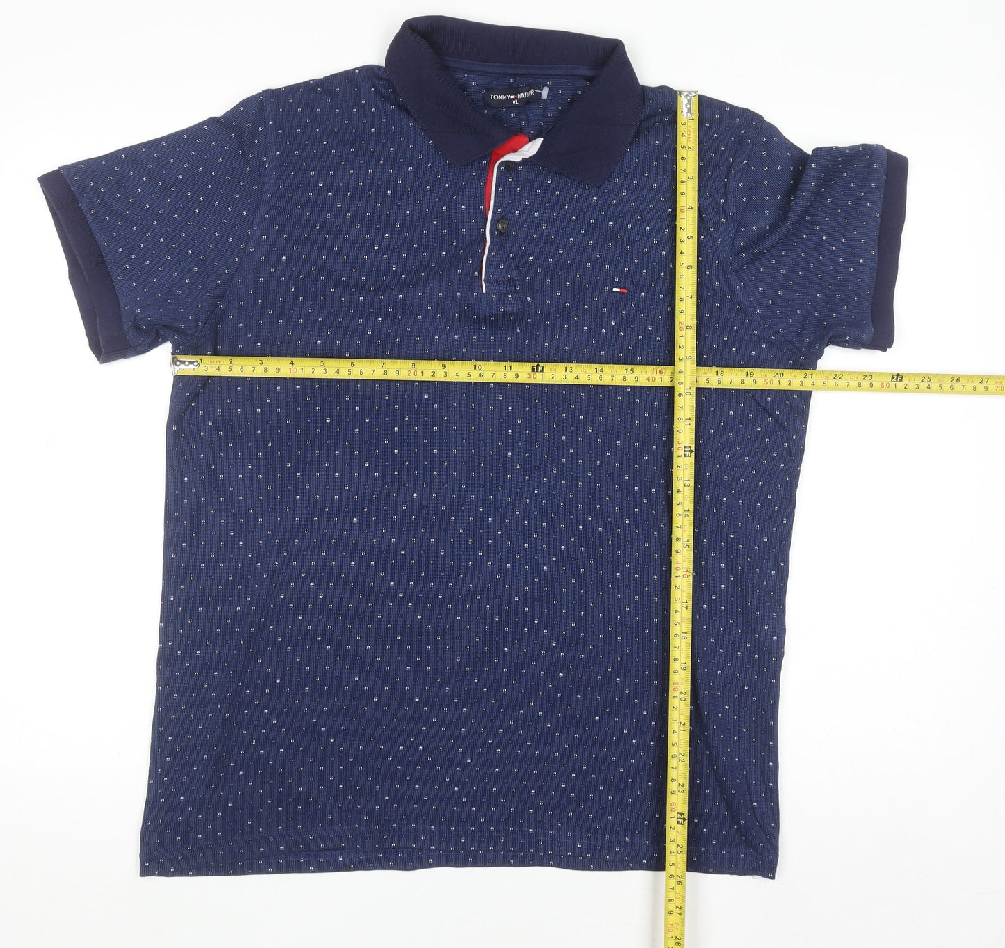 Tommy Hilfiger Men's Blue XL Cotton Polo Shirt Classic Fit