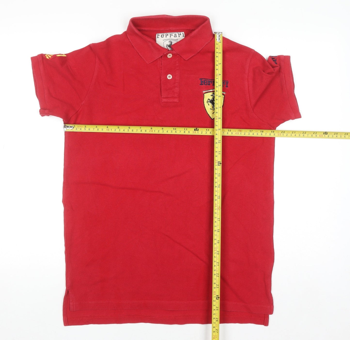 Ferrari Men's Red Cotton Polo Shirt M Embroidered Logo Motorsport