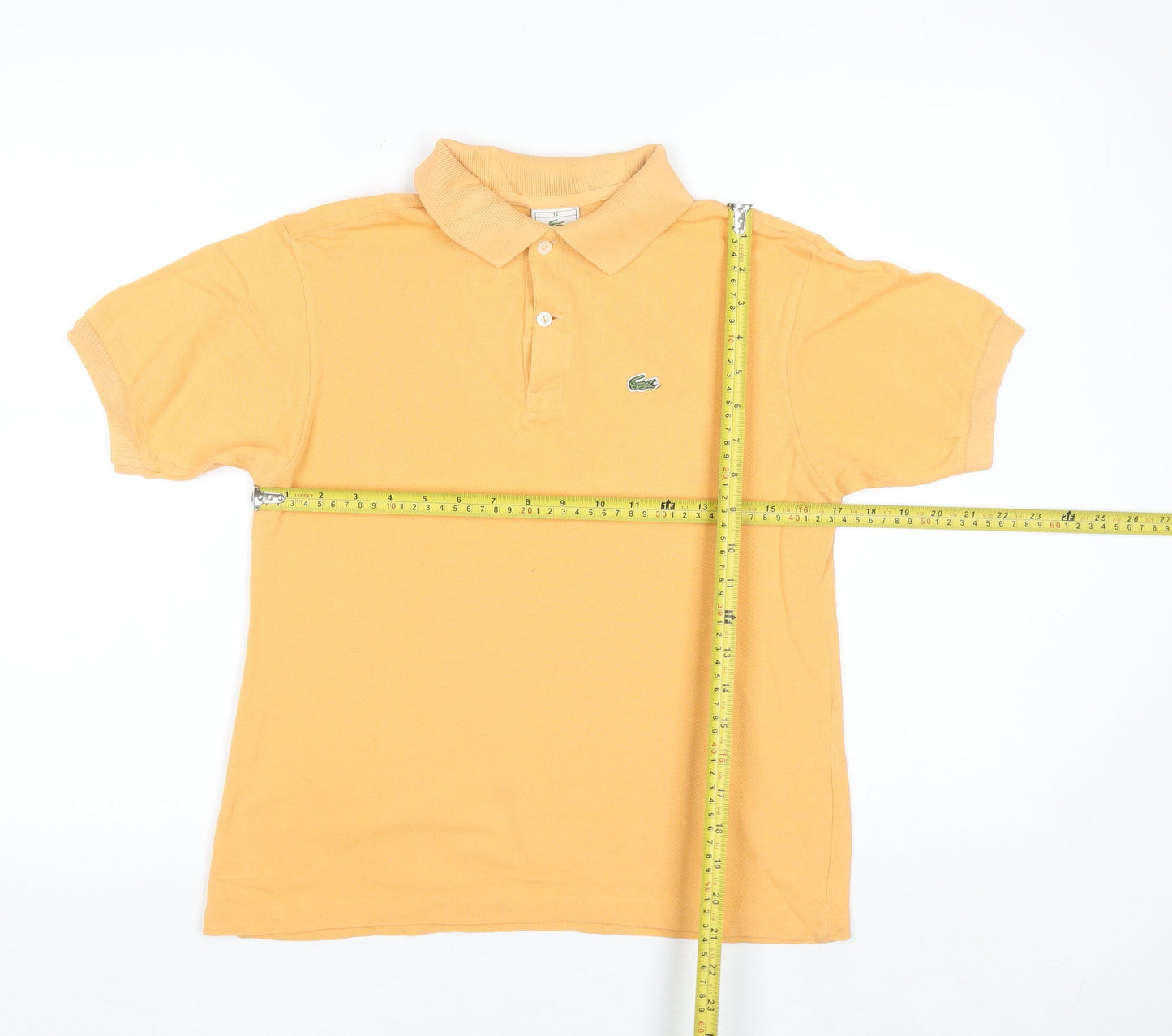 Lacoste Women’s Yellow Polo Shirt Size 14 Cotton Short Sleeve Casual