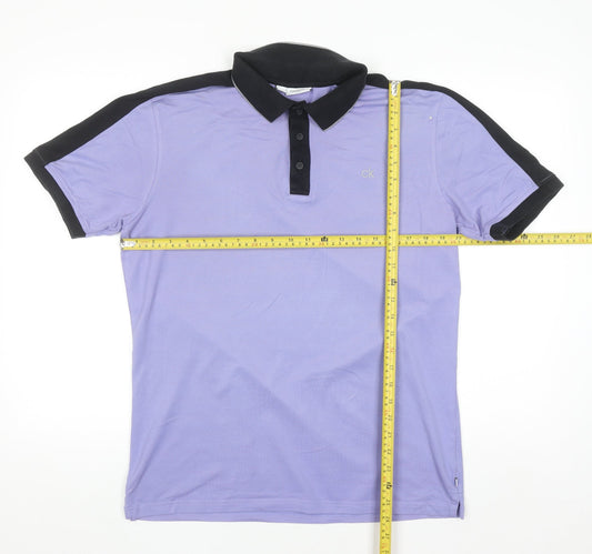 Calvin Klein Golf Men's Purple Black Polo Shirt Size M