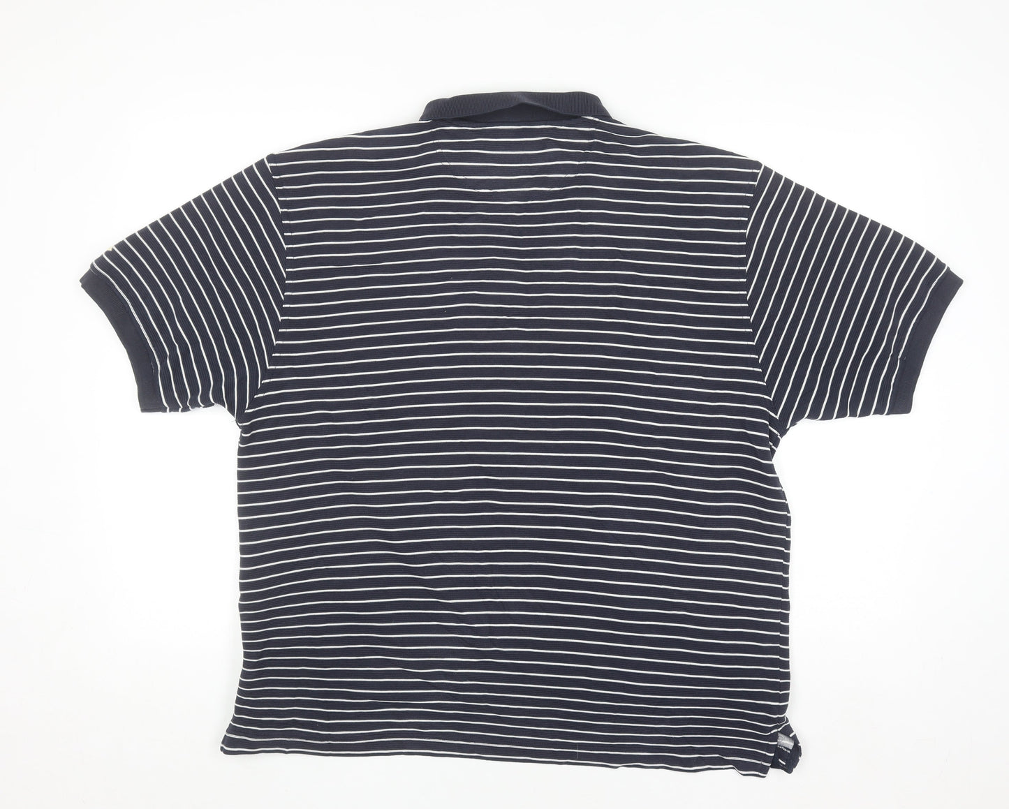 Dunlop Golf Men's Blue Striped Polo Shirt XL Regular Fit