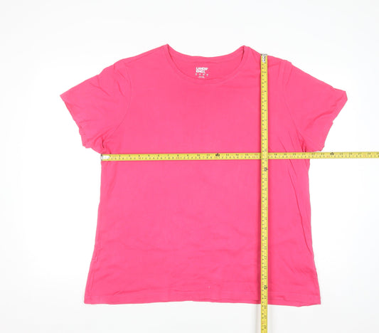 Lands' End Women’s Pink XL Short Sleeve Cotton T-Shirt