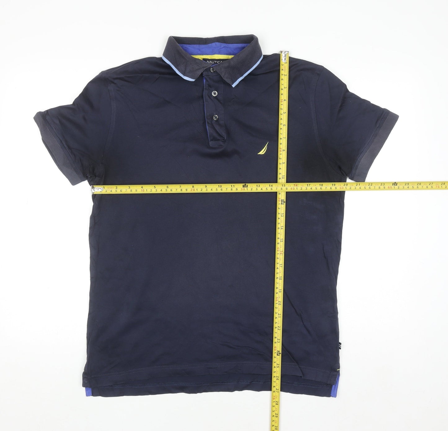 Nautica Men's Blue Slim Fit Cotton Polo Shirt Size M