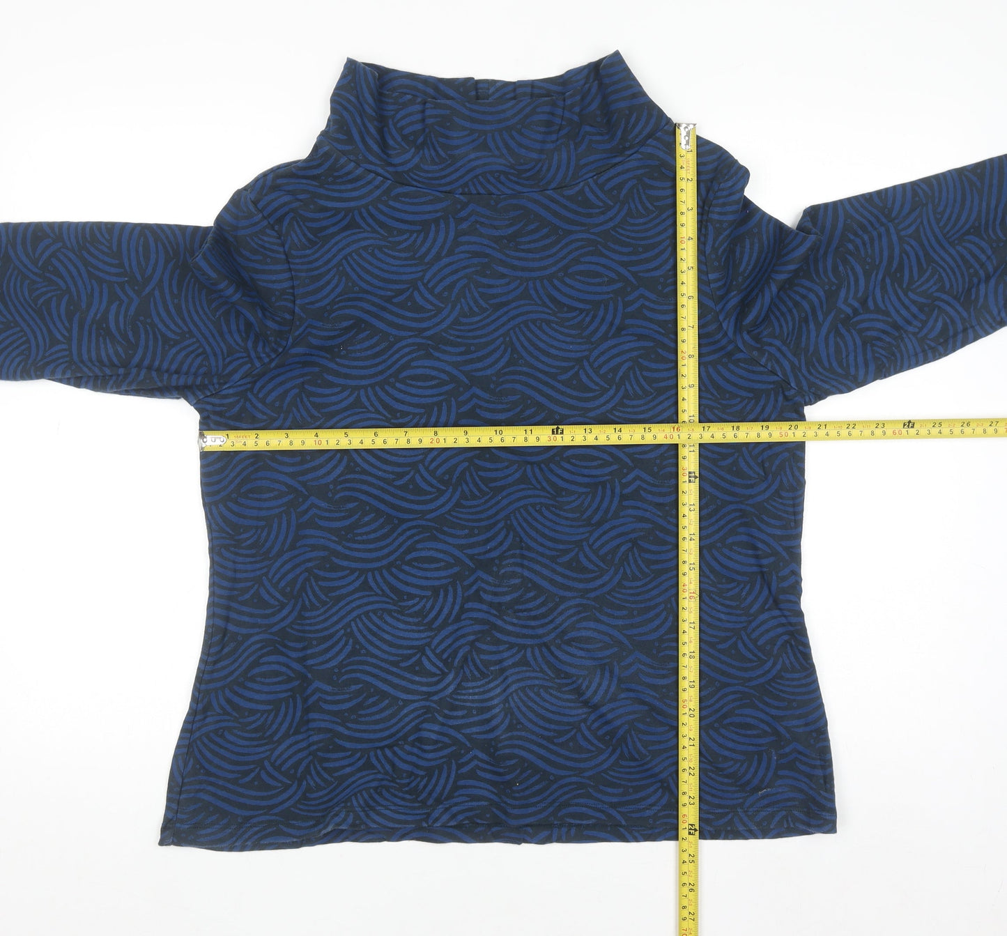 Seasalt Cornwall Women’s Blue Roll Neck Jersey Tunic Top Size 16