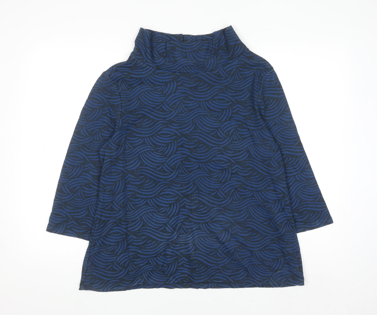 Seasalt Cornwall Women’s Blue Roll Neck Jersey Tunic Top Size 16