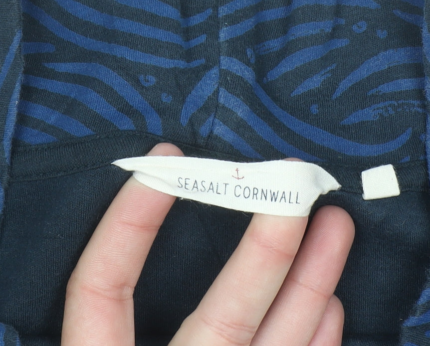 Seasalt Cornwall Women’s Blue Roll Neck Jersey Tunic Top Size 16