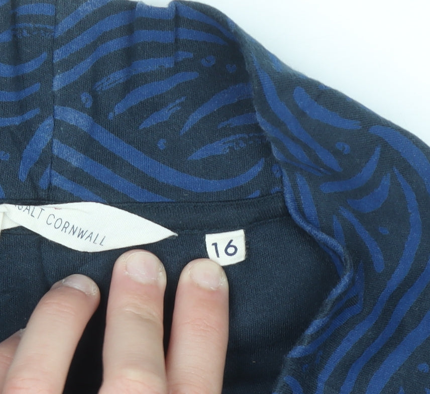 Seasalt Cornwall Women’s Blue Roll Neck Jersey Tunic Top Size 16