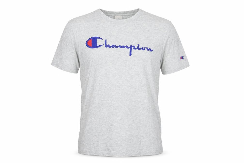 Champion Men's Grey XS Crew Neck Sports Logo T-Shirt