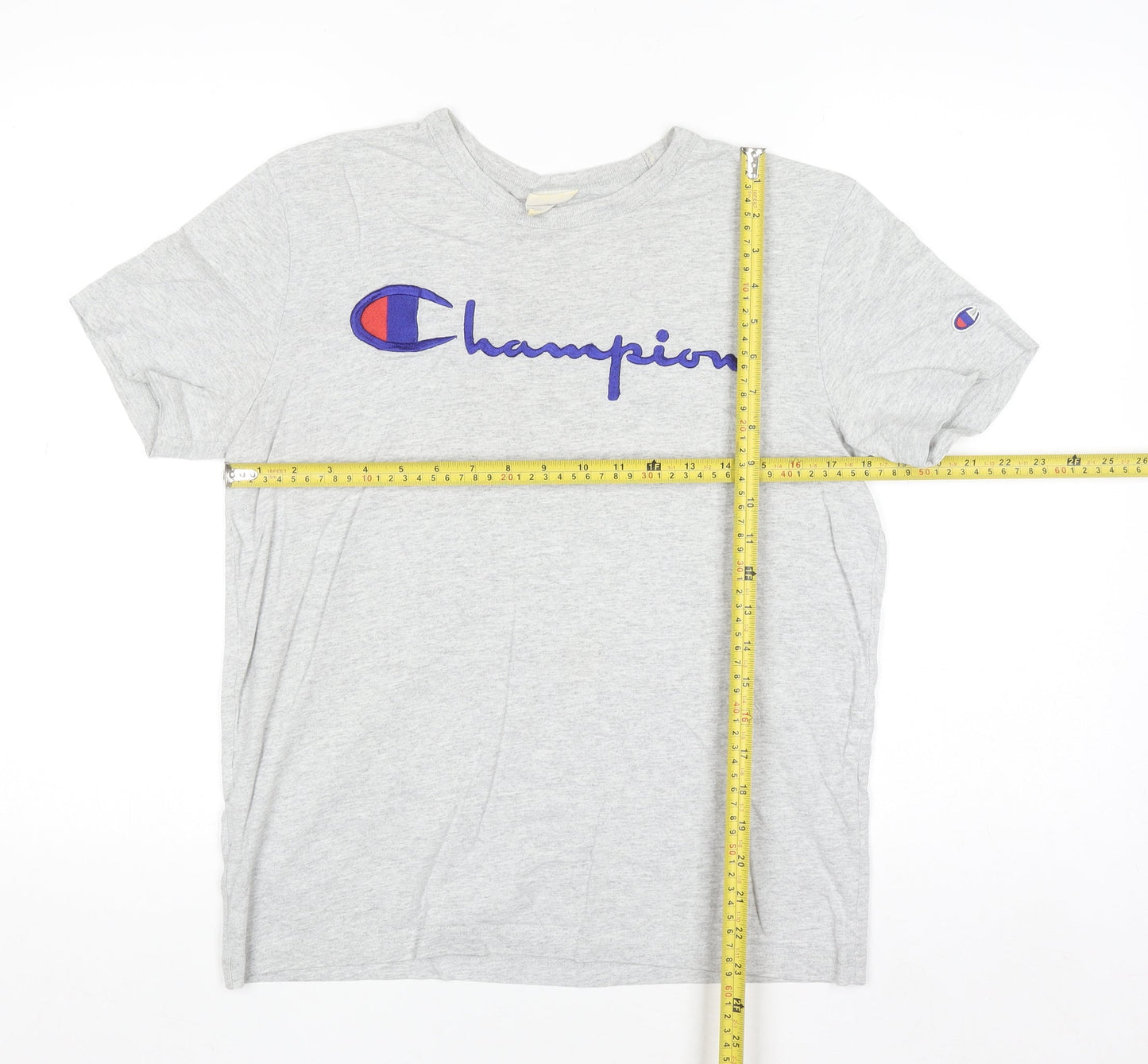 Champion Men's Grey XS Crew Neck Sports Logo T-Shirt