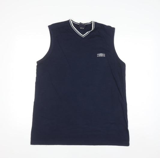 Umbro Men's Blue Sleeveless V-Neck Sports Top XL