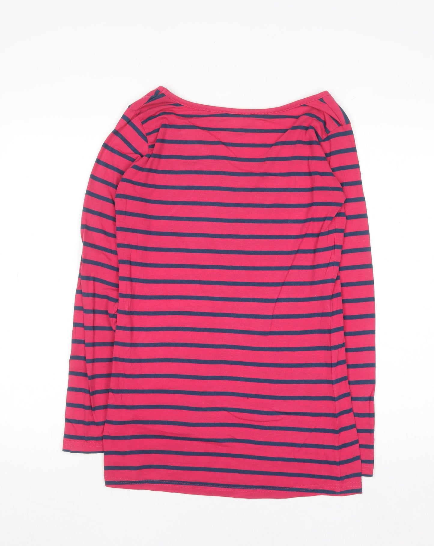 South Women's Pink Striped Long Sleeve Basic T-Shirt Size 12