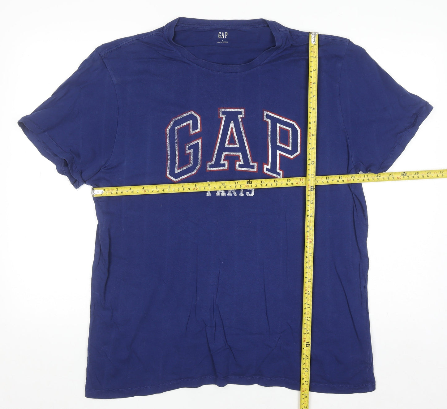 GAP Men's Blue Paris Graphic Crew Neck Cotton T-Shirt Size L