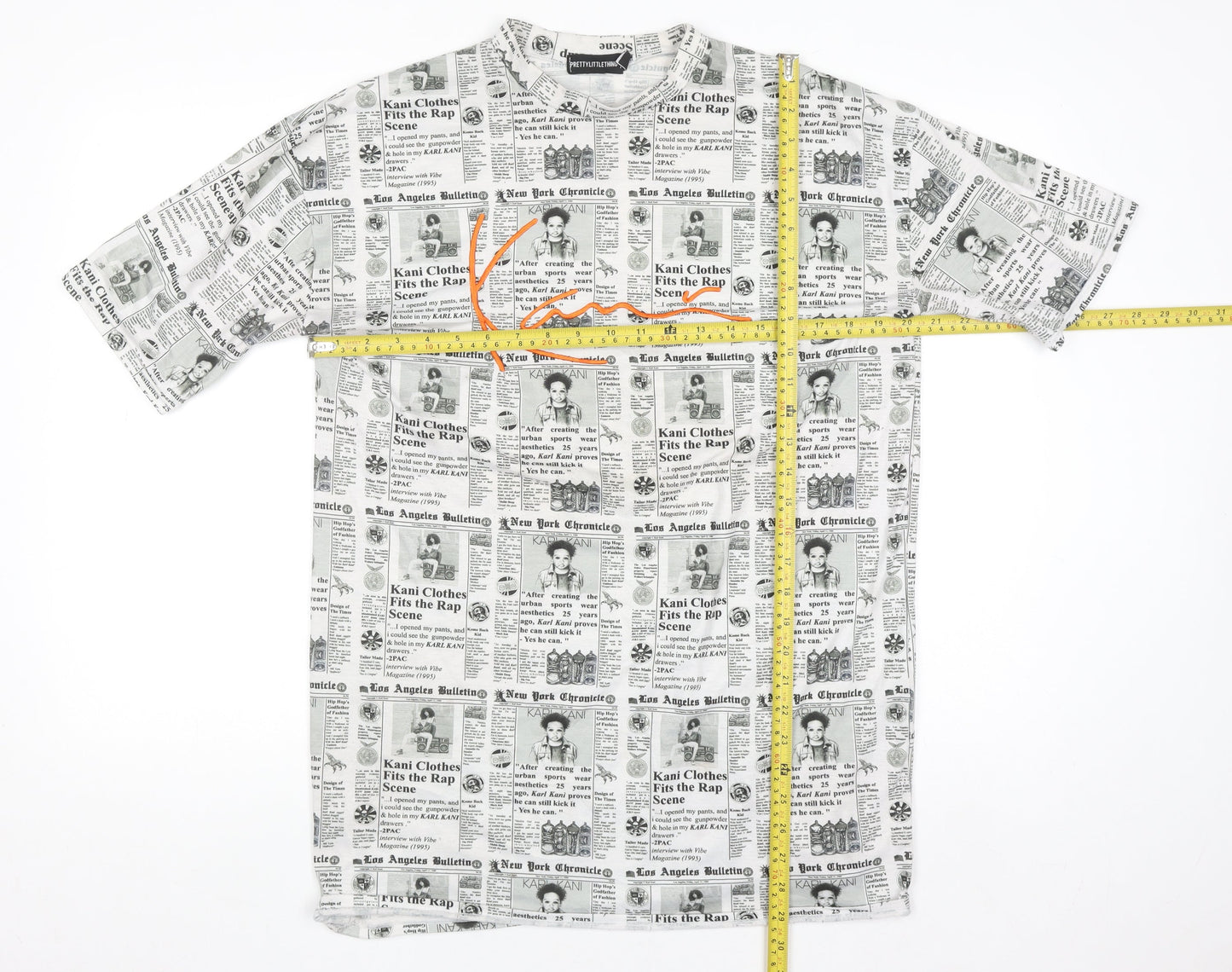 PrettyLittleThing Men’s Black & White Graphic Print Crew Neck T-Shirt XS