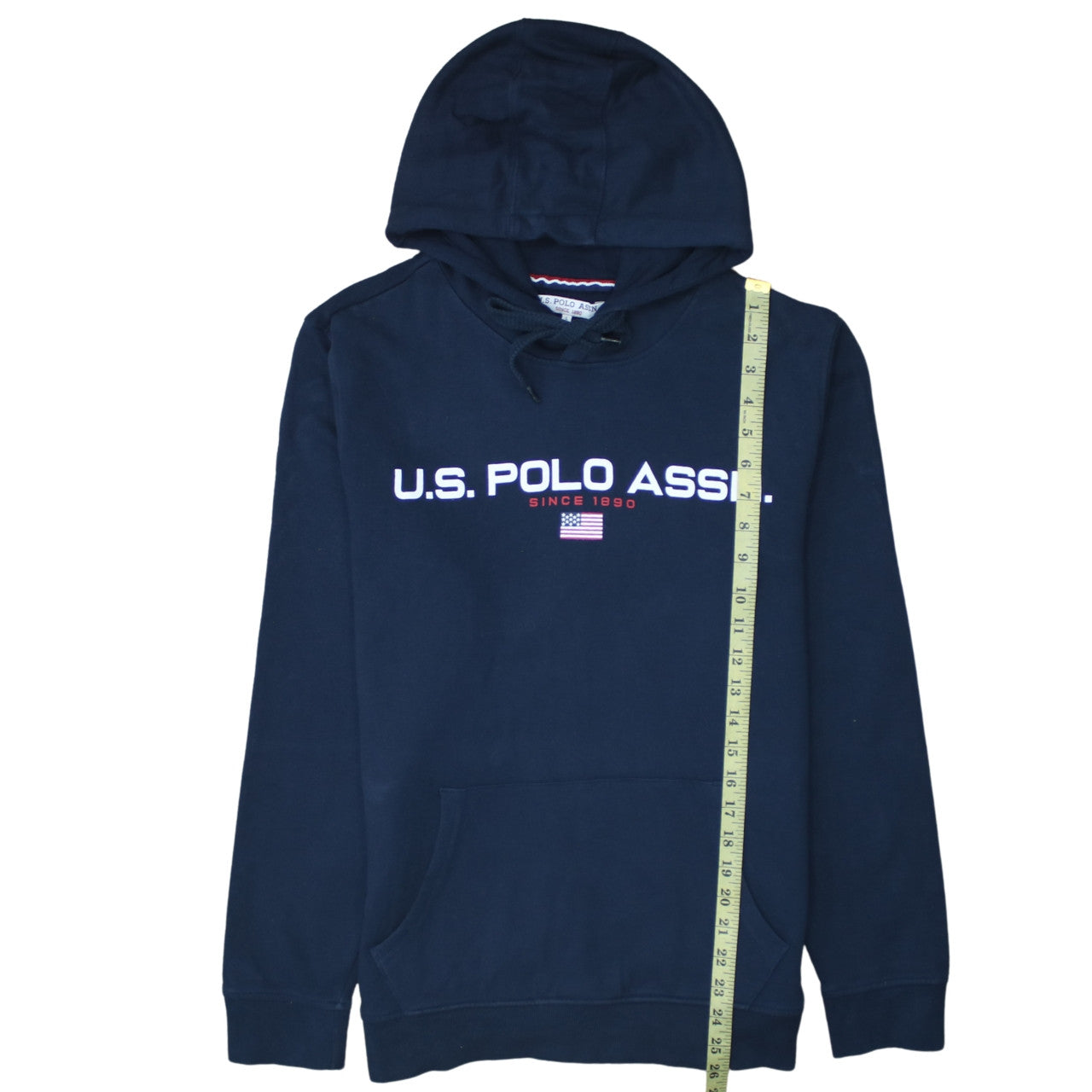 U.S. Polo Assn. Men's Blue Pullover Hoodie L Logo Graphic Cotton