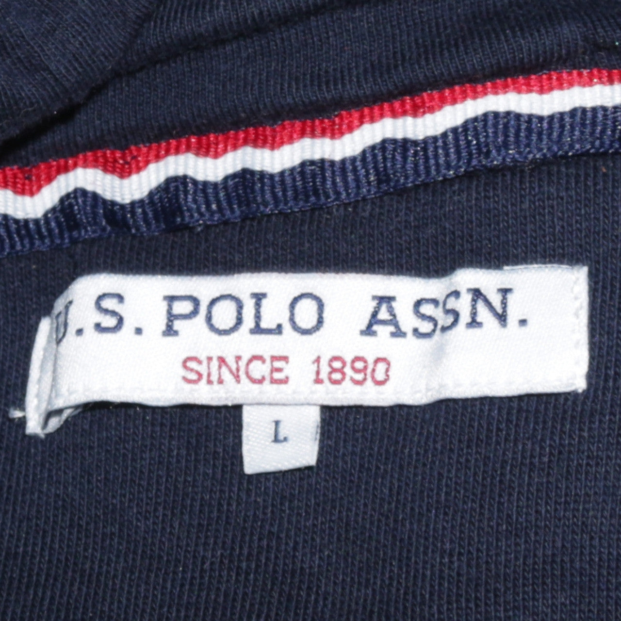 U.S. Polo Assn. Men's Blue Pullover Hoodie L Logo Graphic Cotton