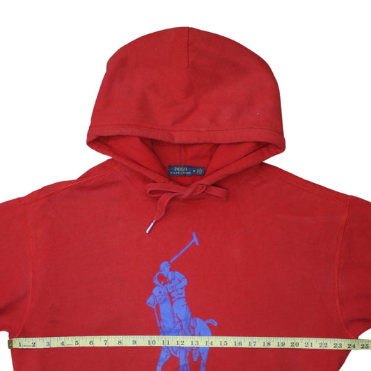 Polo Ralph Lauren Men's Red Pullover Hoodie M Logo Graphic