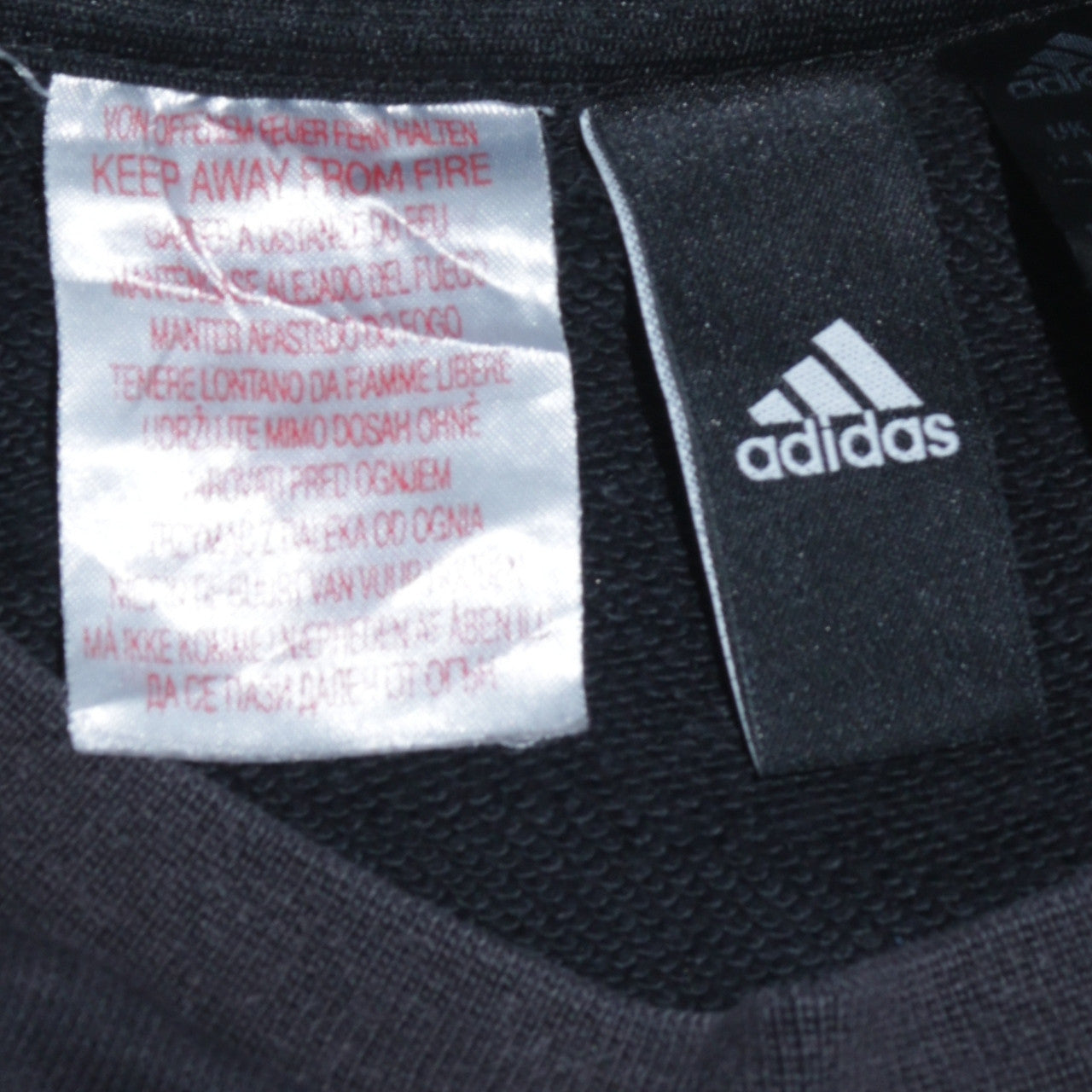 Adidas Boys Black Pullover Sweatshirt 9-10 Years Regular Fit Logo Fleece