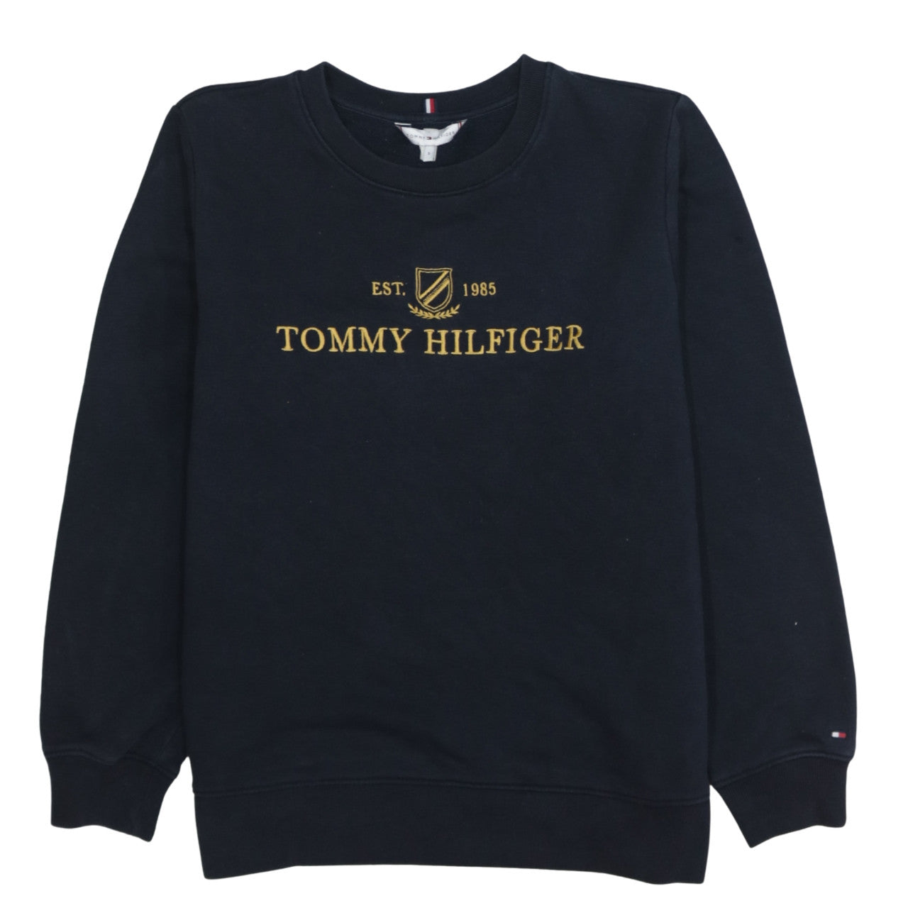 Tommy Hilfiger Men's Black Small Pullover Sweatshirt Embroidered Logo