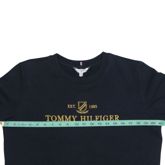 Tommy Hilfiger Men's Black Small Pullover Sweatshirt Embroidered Logo
