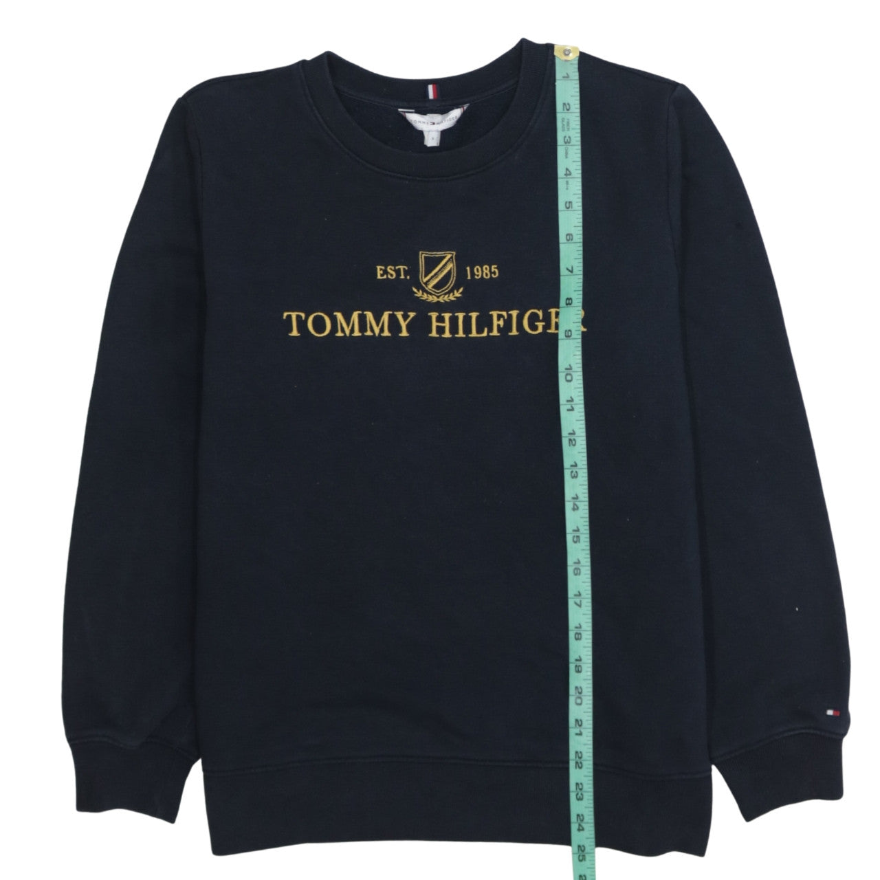 Tommy Hilfiger Men's Black Small Pullover Sweatshirt Embroidered Logo