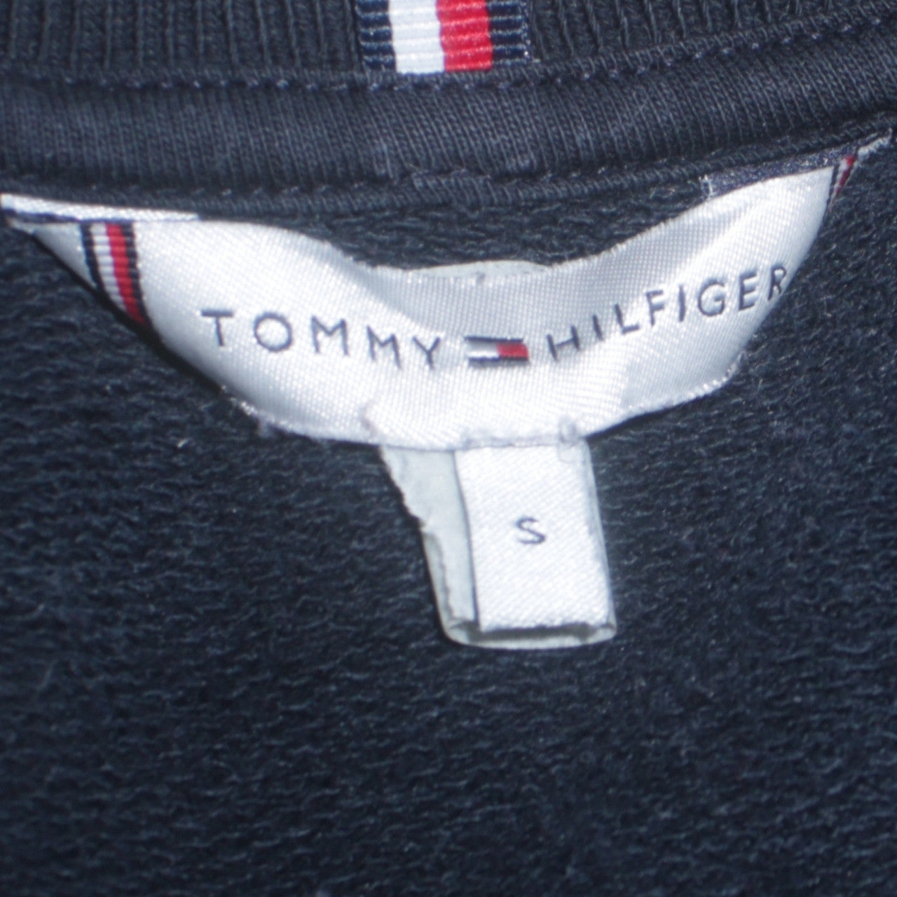 Tommy Hilfiger Men's Black Small Pullover Sweatshirt Embroidered Logo