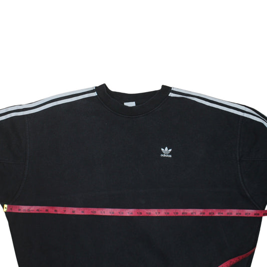 Adidas Womens Black Crew Neck Long Sleeve Pullover Sweatshirt UK 12