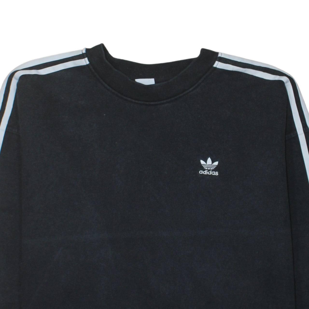 Adidas Womens Black Crew Neck Long Sleeve Pullover Sweatshirt UK 12