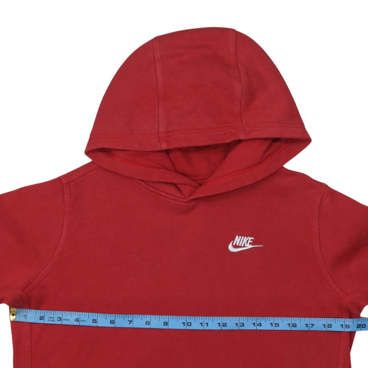 Nike Boys Red Pullover Hoodie XL Cotton Blend Logo Sweatshirt