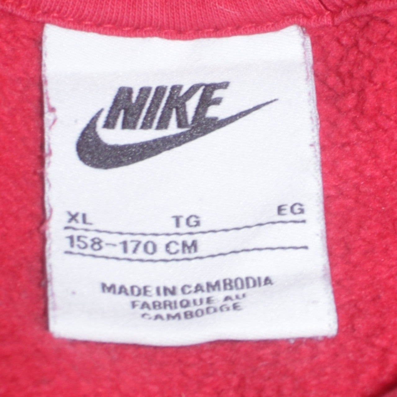 Nike Boys Red Pullover Hoodie XL Cotton Blend Logo Sweatshirt